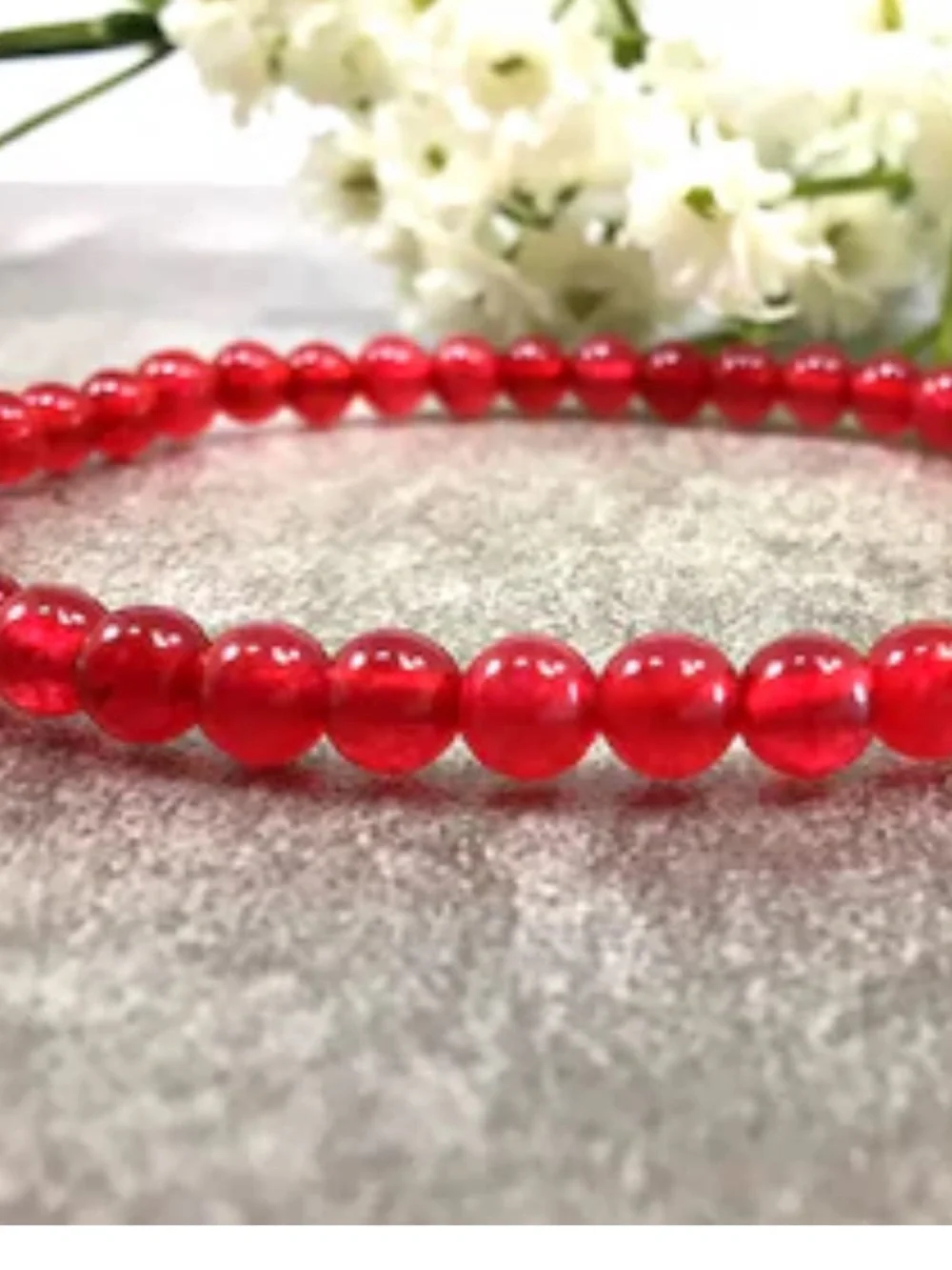 #2517*PASSION Natural Tourmaline Red Jade Beaded Stone Stretch Bracelet - Picture 4 of 17